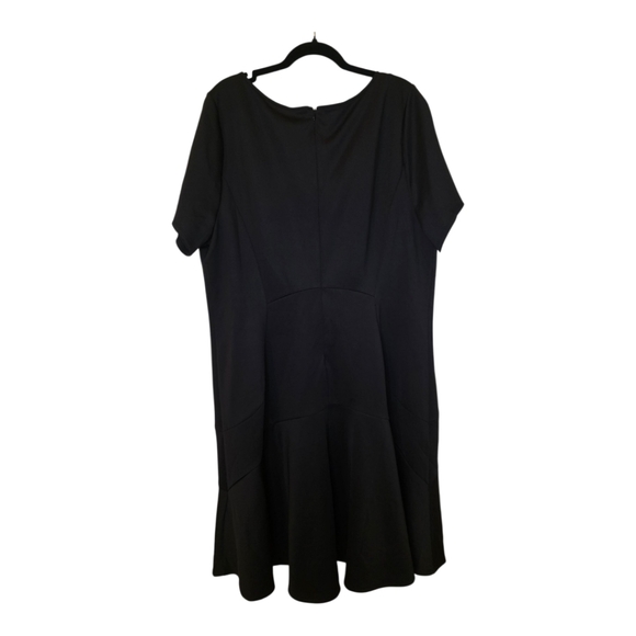 LANE BRYANT Black Square Neck Scuba Fit and Flare‎ Dress - Size 22 - Picture 3 of 12